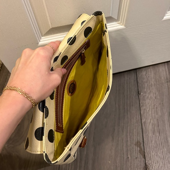 Anthropologie HOLDING HORSES polka dot leather envelope clutch. - Picture 8 of 11